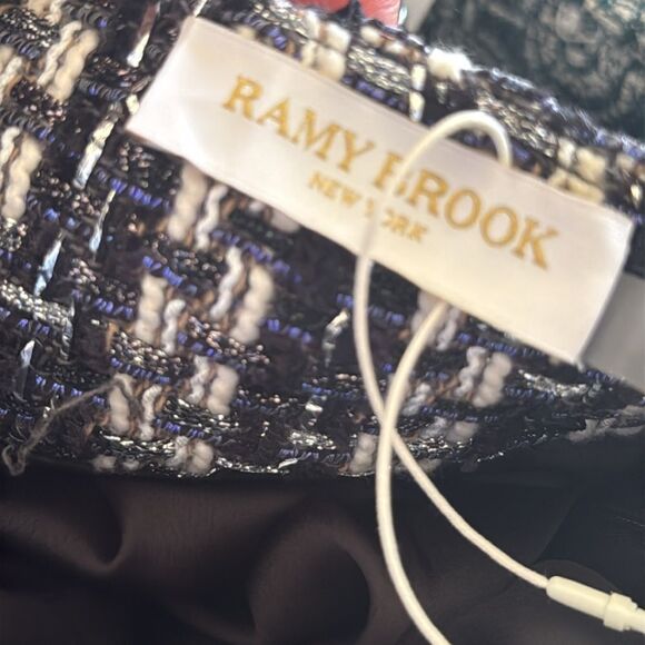 Ramy Brook Belted Tweed Mini Skirt Black Combo NWT 10 - Picture 6 of 11